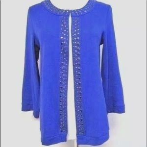 Rafaella, PM, sapphire,  studded cardigan